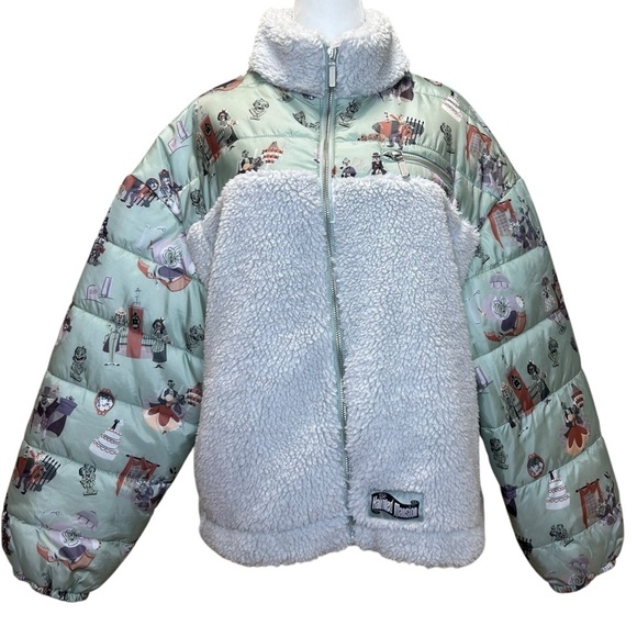 Disney Parks “The Haunted Mansion” Sherpa, Cropped Jacket - NWT, Size L, Multi - Picture 1 of 17